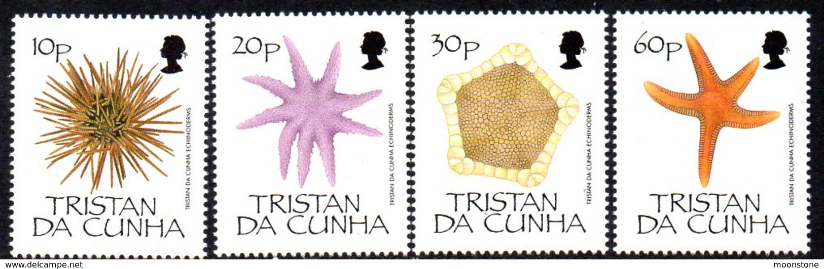 Tristan Da Cunha 1990 Echinoderms Set Of 4, MNH, SG 494/7 - Tristan Da Cunha