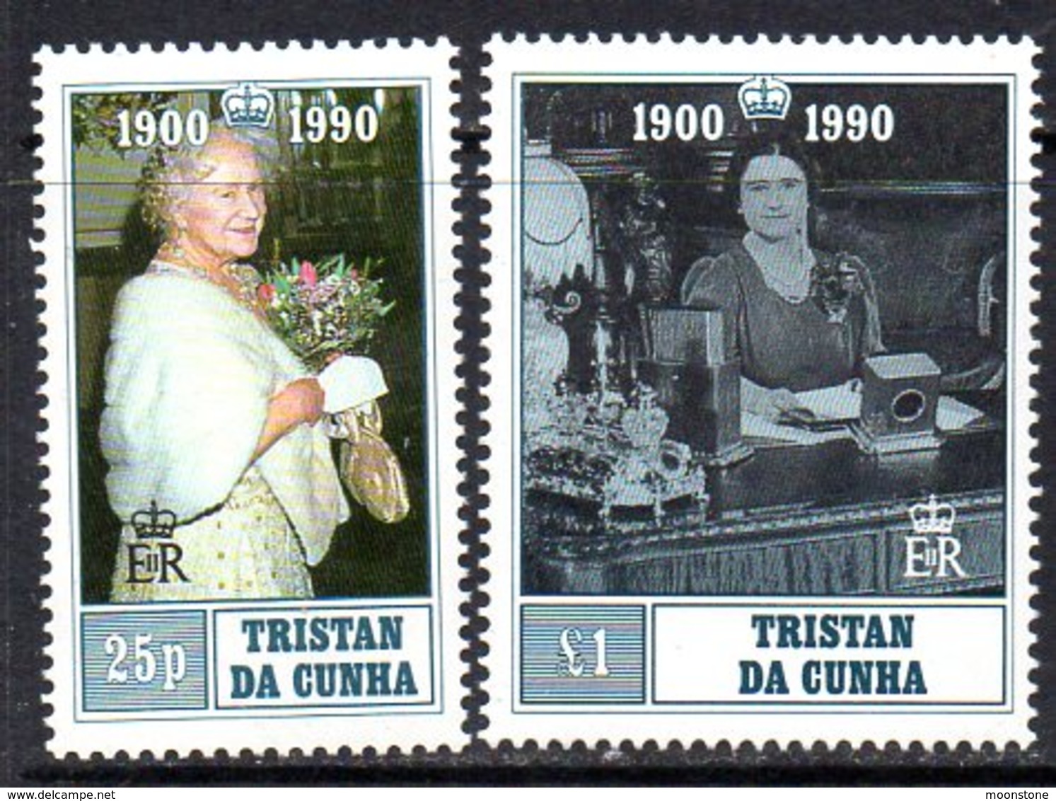 Tristan Da Cunha 1990 Queen Mother's 90th Birthday Set Of 2, MNH, SG 498/9 - Tristan Da Cunha