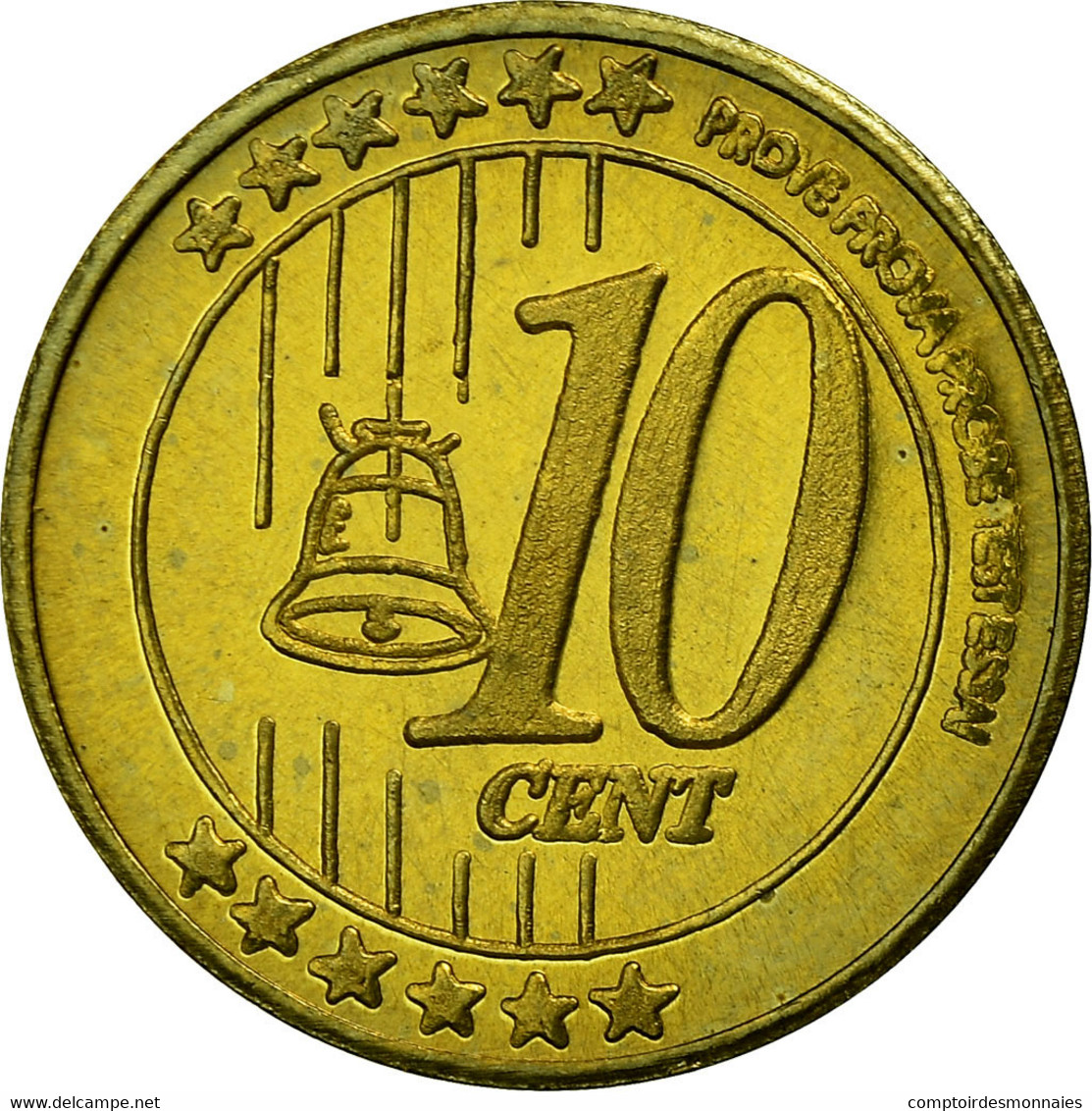 Géorgie, 10 Euro Cent, 2004, SPL, Laiton - Essais Privés / Non-officiels