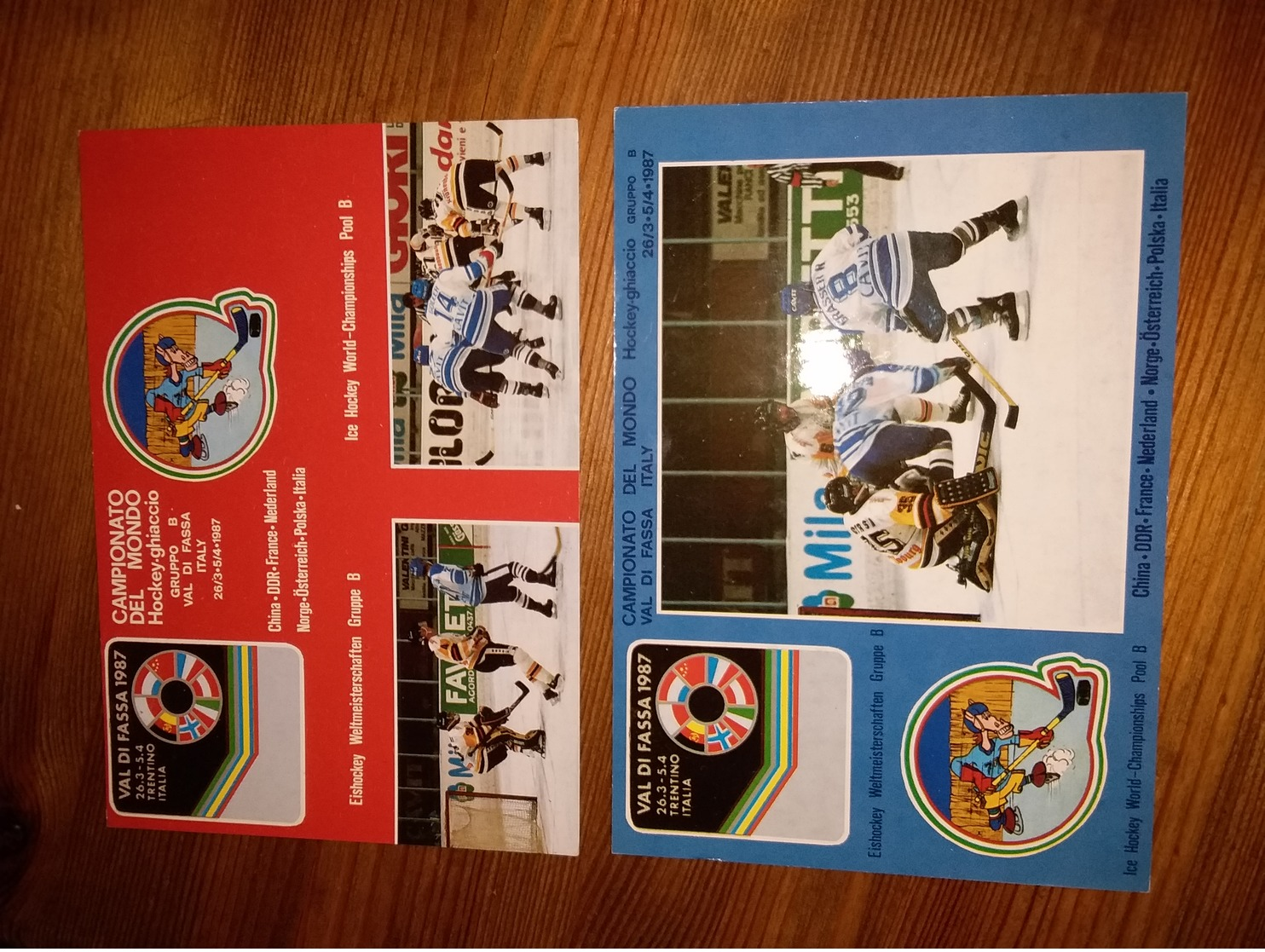 2 Cartoline CAMPIONATO DEL MONDO HOCKEY GHIACCIO 1987 - Altri & Non Classificati