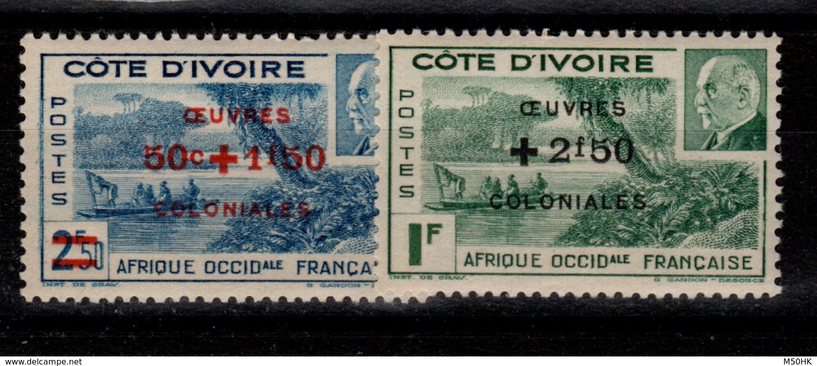 Cote D'Ivoire - YV 175 & 176 N** Oeuvres Coloniales Cote 1,60 Euros - Neufs