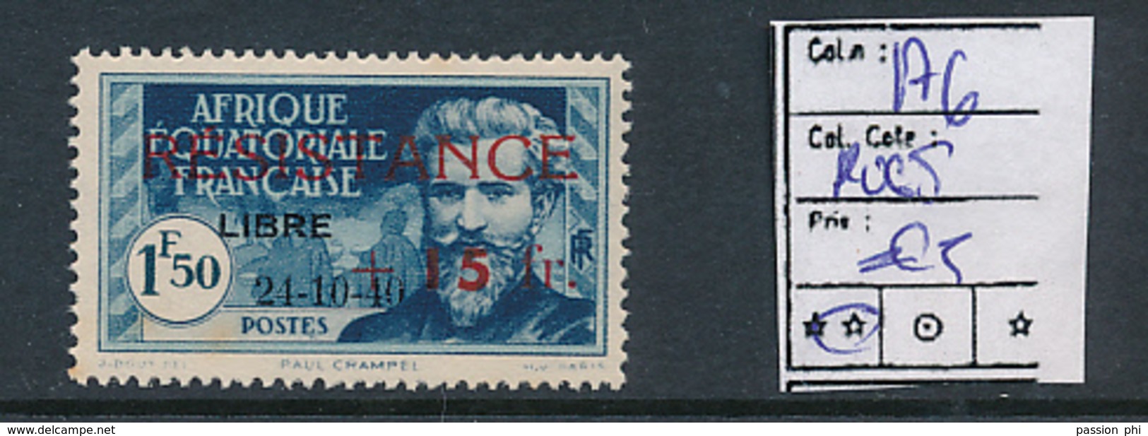 FRANCE AEF MAURY 176 MNH RUST ROUSSEUR - Neufs