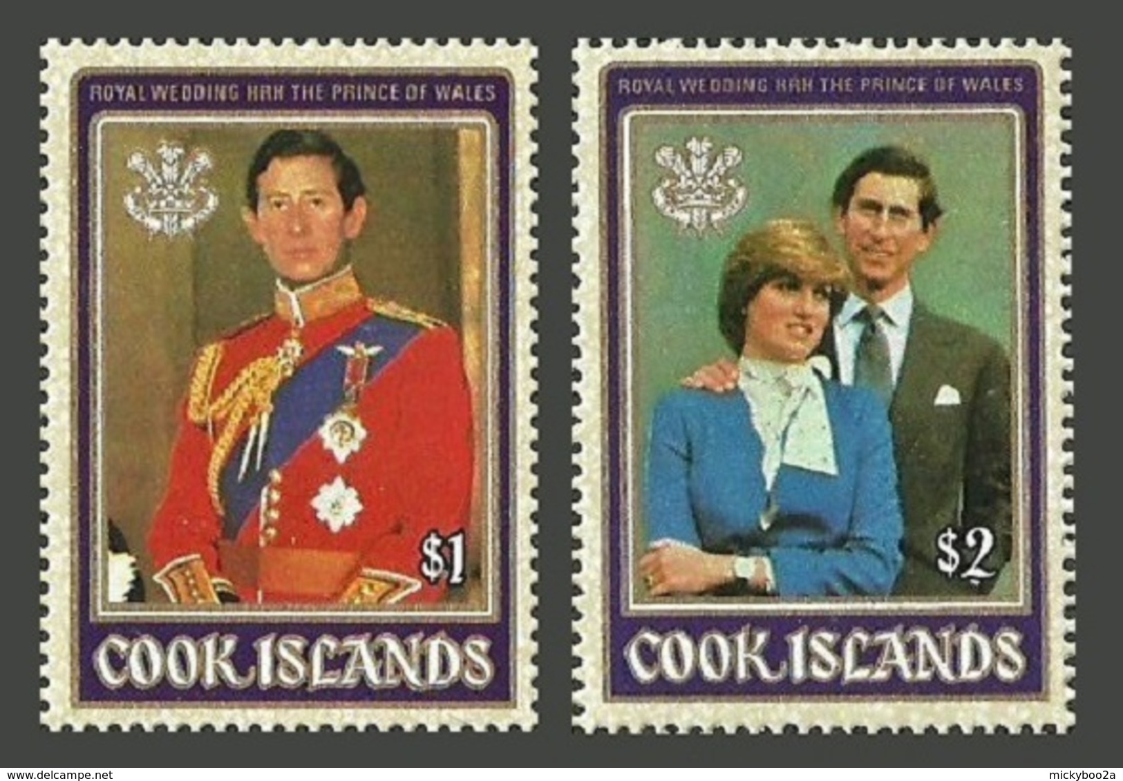 COOK ISLANDS 1981 ROYALTY ROYAL WEDDING CHARLES & DIANA SET MNH - Cook