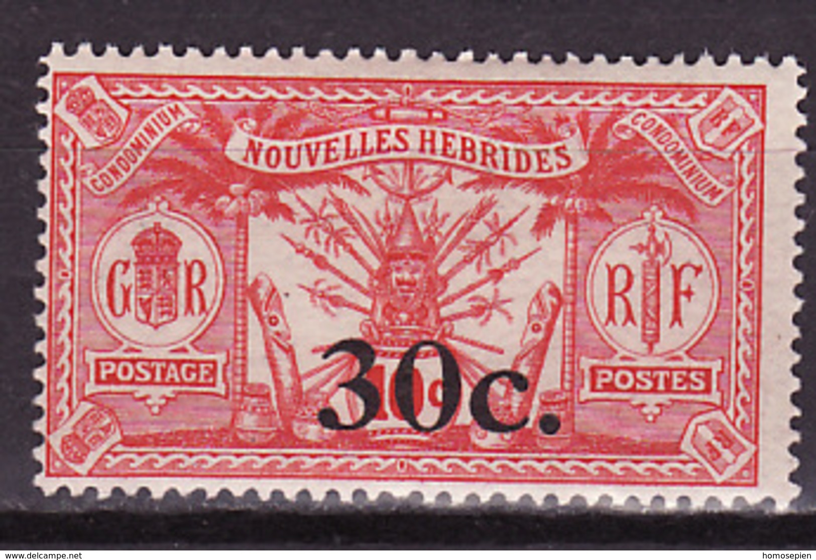 Nouvelles Hébrides - Neue Hebriden - New Hebrides 1924 Y&T N°74 - Michel N°71 * - 30cs10c Idole Indigène - En Français - Unused Stamps