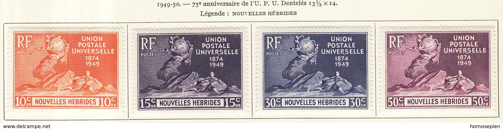 Nouvelles Hébrides - Neue Hebriden - New Hebrides 1949-50 Y&T N°136 à 139 - Michel N°137 à 140 * - UPU - En Français - Neufs