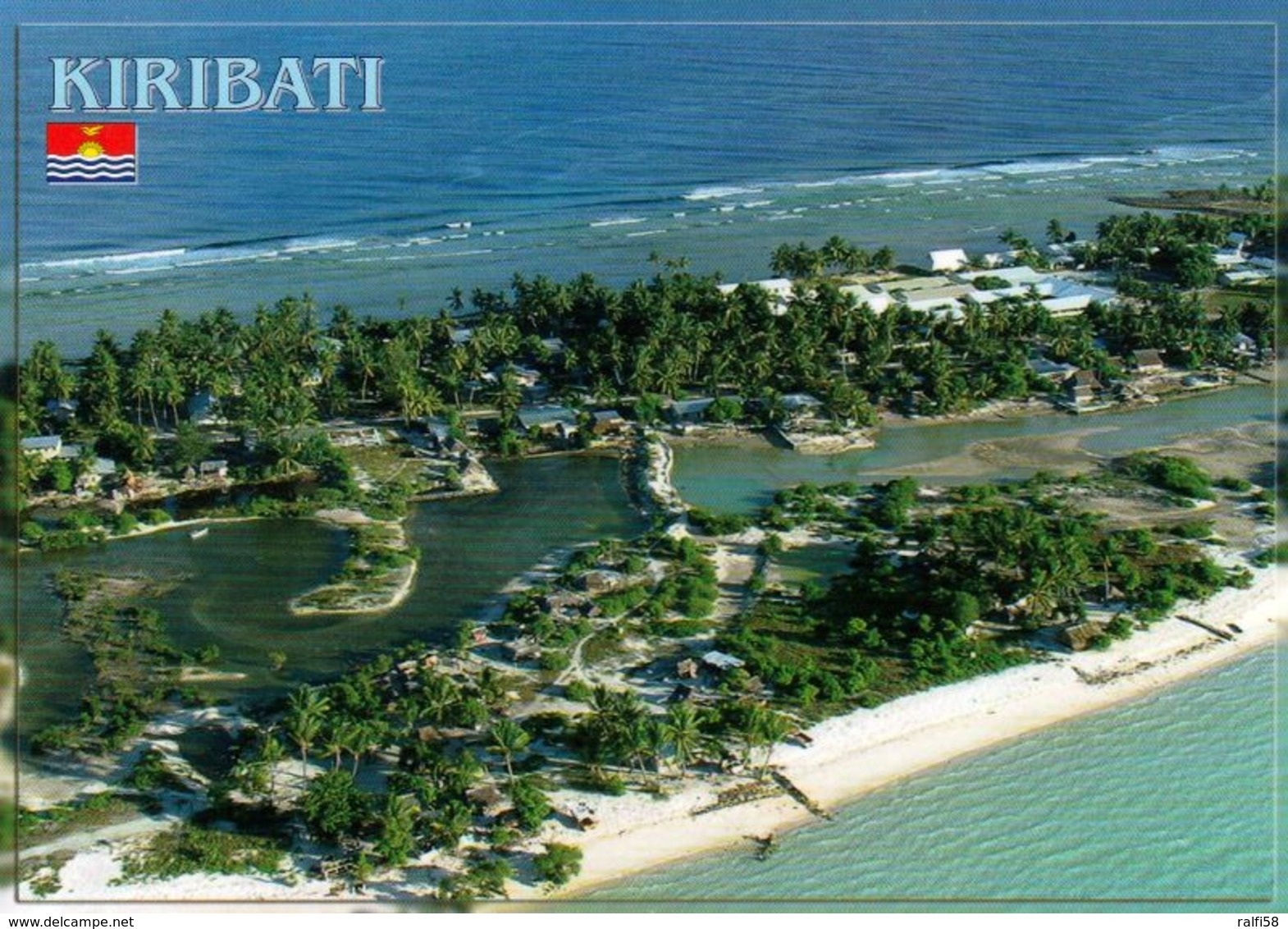 1 AK Kiribati * Blick Auf Den Ort Eita Auf Der Insel Tarawa - Luftbildaufnahme * - Kiribati