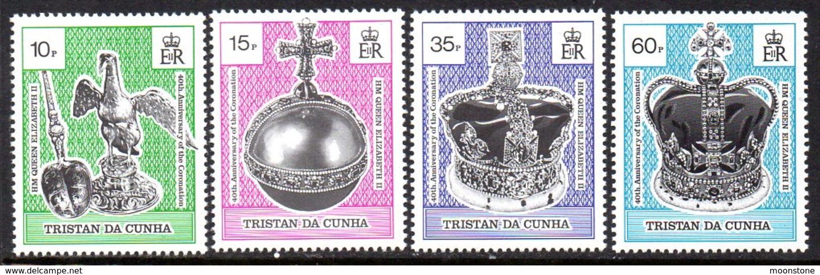 Tristan Da Cunha 1993 40th Anniversary Of Coronation Set Of 4, MNH, SG 542/5 - Tristan Da Cunha