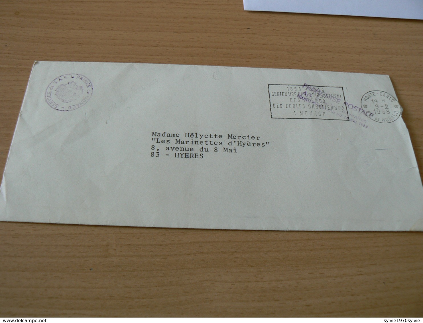 LETTRE De LA PRINCESSE  GRACE DE MONOCA  1968 - Unclassified