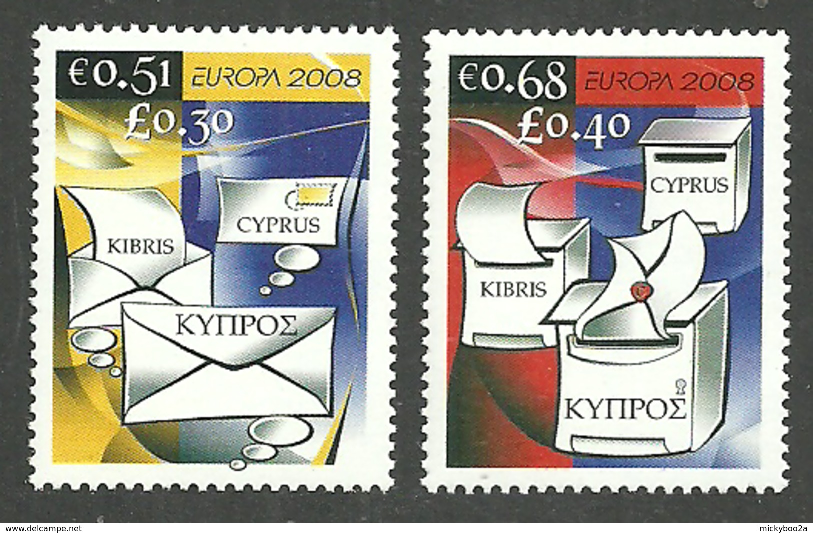 CYPRUS 2008 EUROPA THE LETTER OMNIBUS SET MNH - Unused Stamps