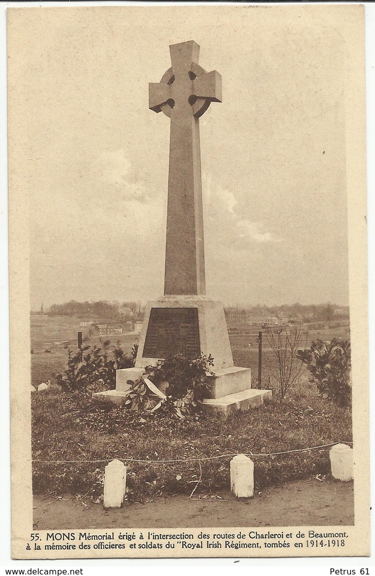 MONS. Mémorial érigé à L'intersection Des Routes De Charleroi Et De Beaumont à La Mémoire  "Royal Irish" Régiment - Mons