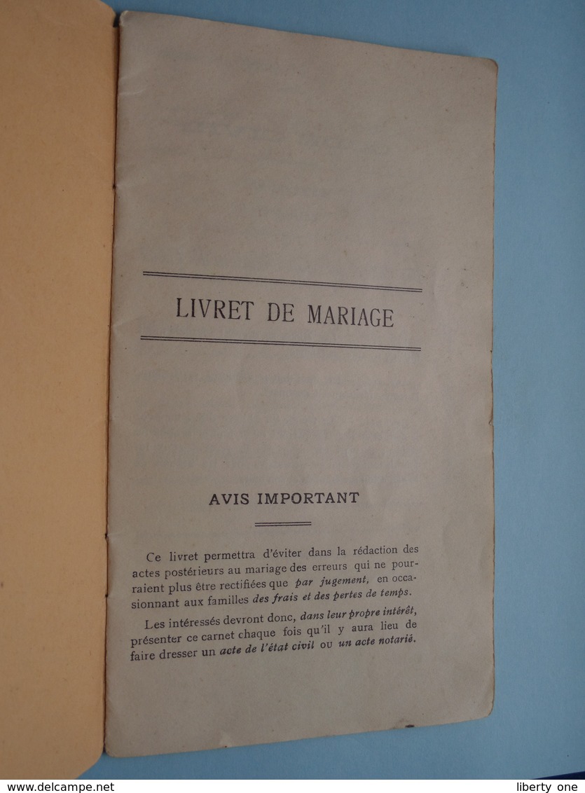 Carnet De MARIAGE Commune De HAILLOT Anno 1932 ( LEFLOT Lucien Haillot 1904 Et LEJEUNE Marie Vieuxville 1908 ) ! - Non Classés