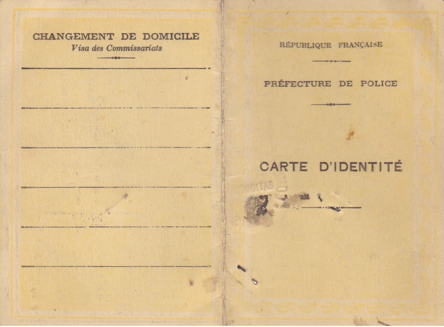 5 Documents Dont 4 Carte D'identité ,dont ETAT FRANCAIS  (lot 111) - Documents Historiques