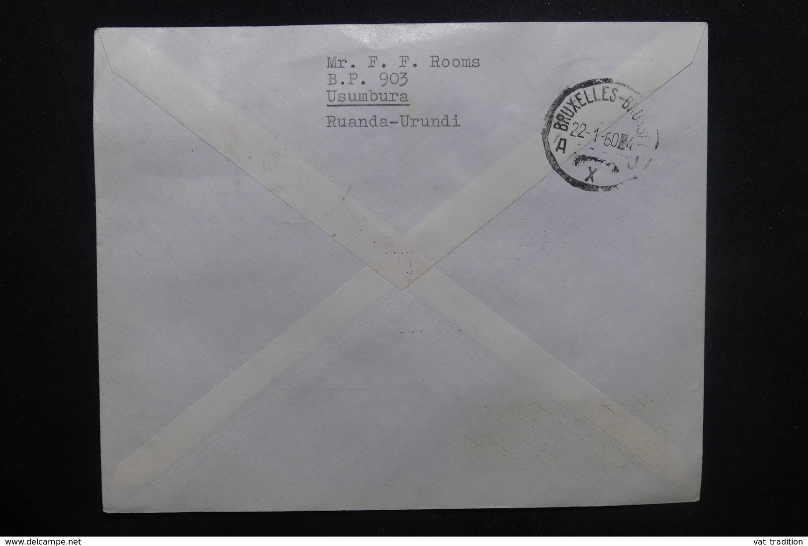 RUANDA - URUNDI - Enveloppe Du1er Vol  Leopoldville / Bruxelles En 1960 ,affranchissement Plaisant - L 37029 - Lettres & Documents