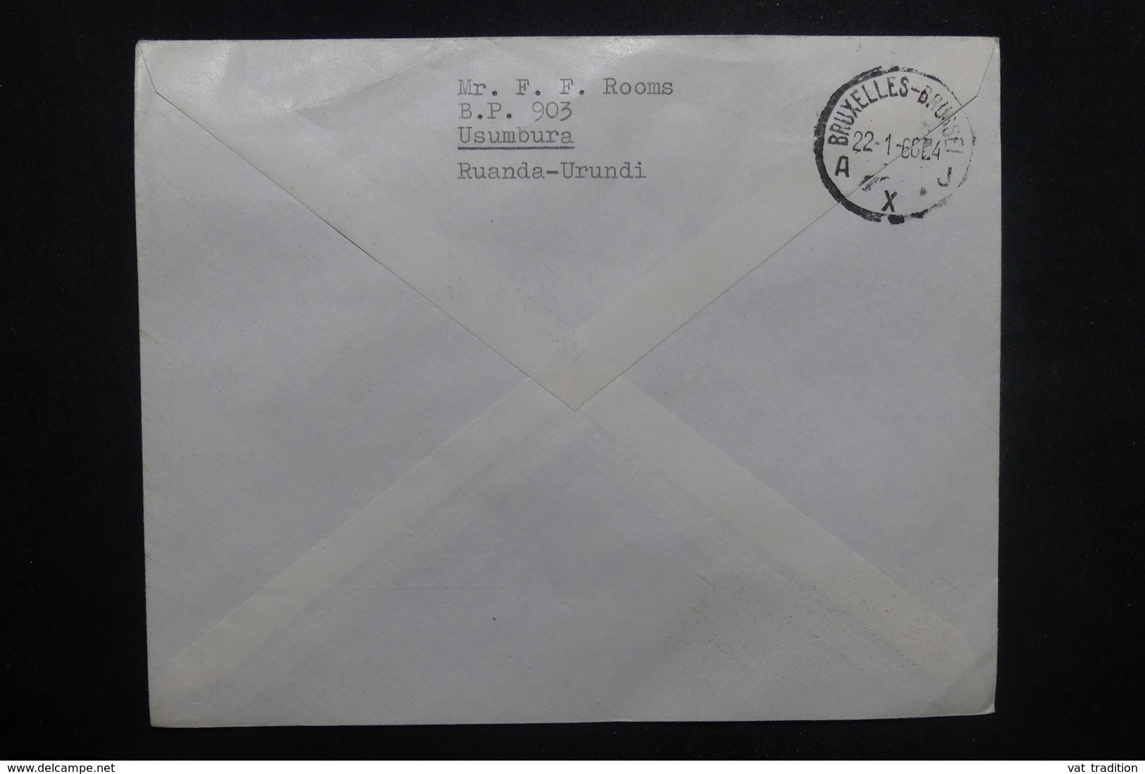 RUANDA - URUNDI - Enveloppe Du 1er Vol  Leopoldville / Bruxelles En 1960 ,affranchissement Plaisant - L 37031 - Lettres & Documents