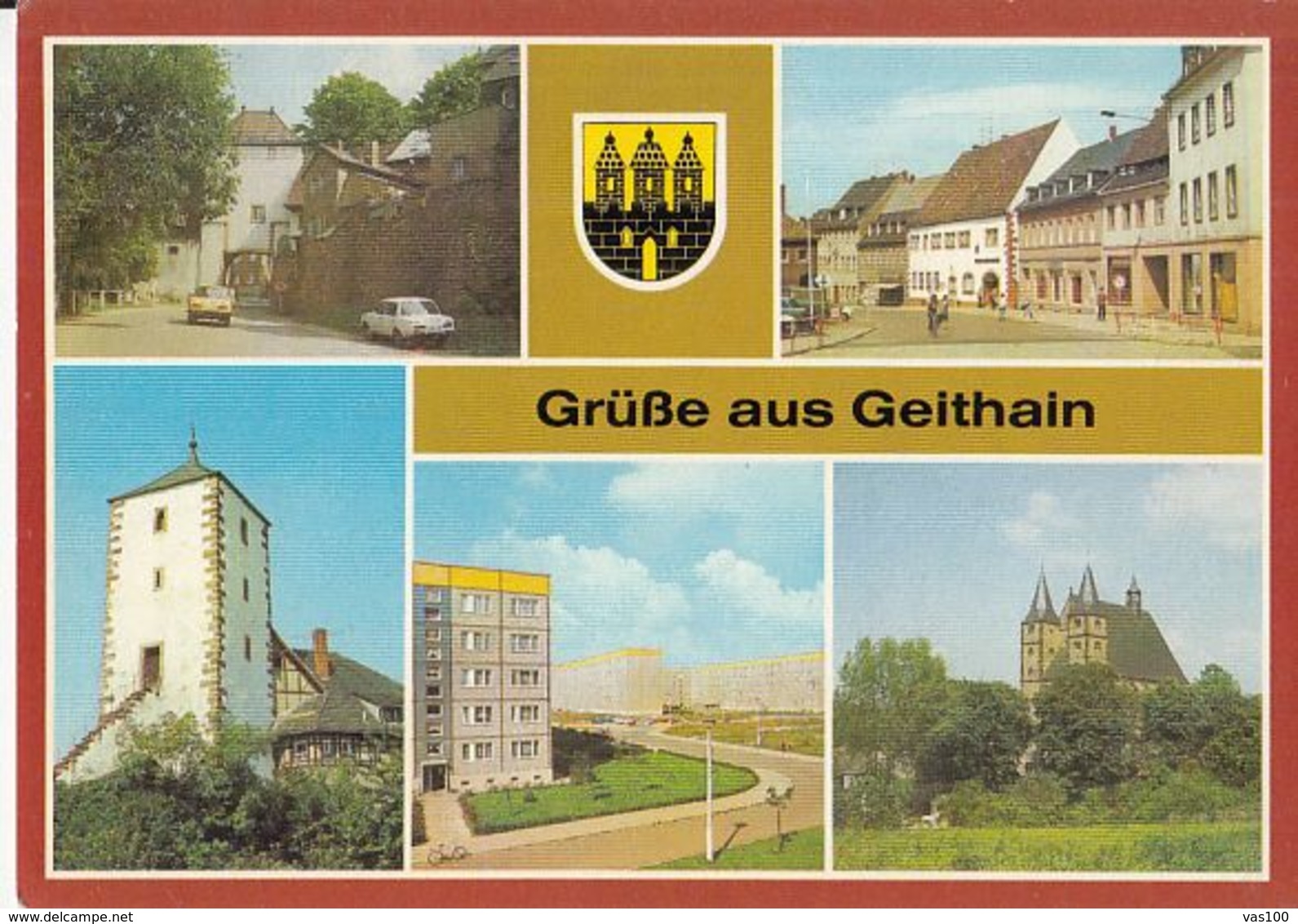 80900- GEITHAIN- GATE, SQUARE, TOWER, APARTMENT BUILDINGS, CHURCH, BIKE, CAR - Geithain