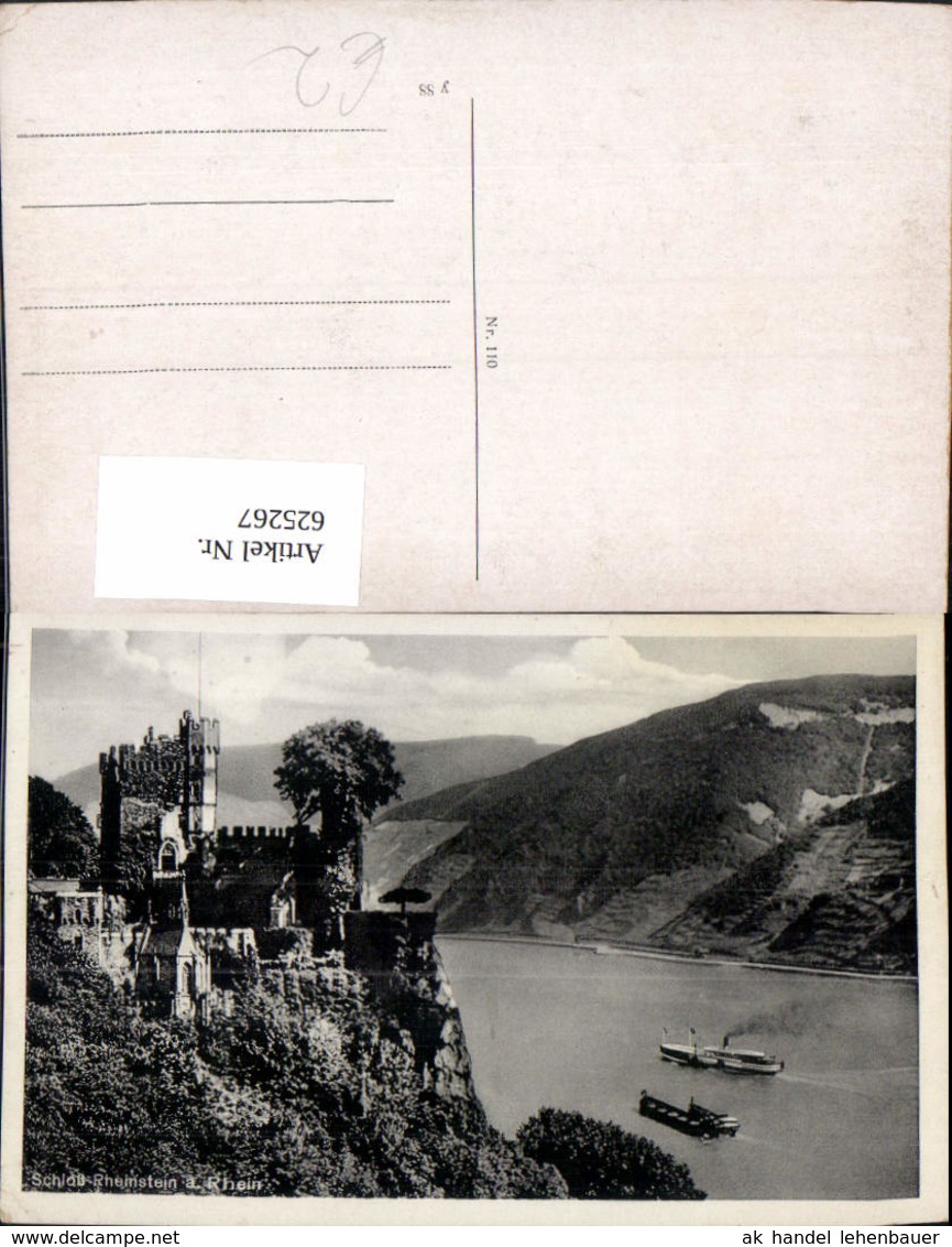 625267,Schloss Rheinstein A. Rhein Schiffe Dampfer - Kastelen