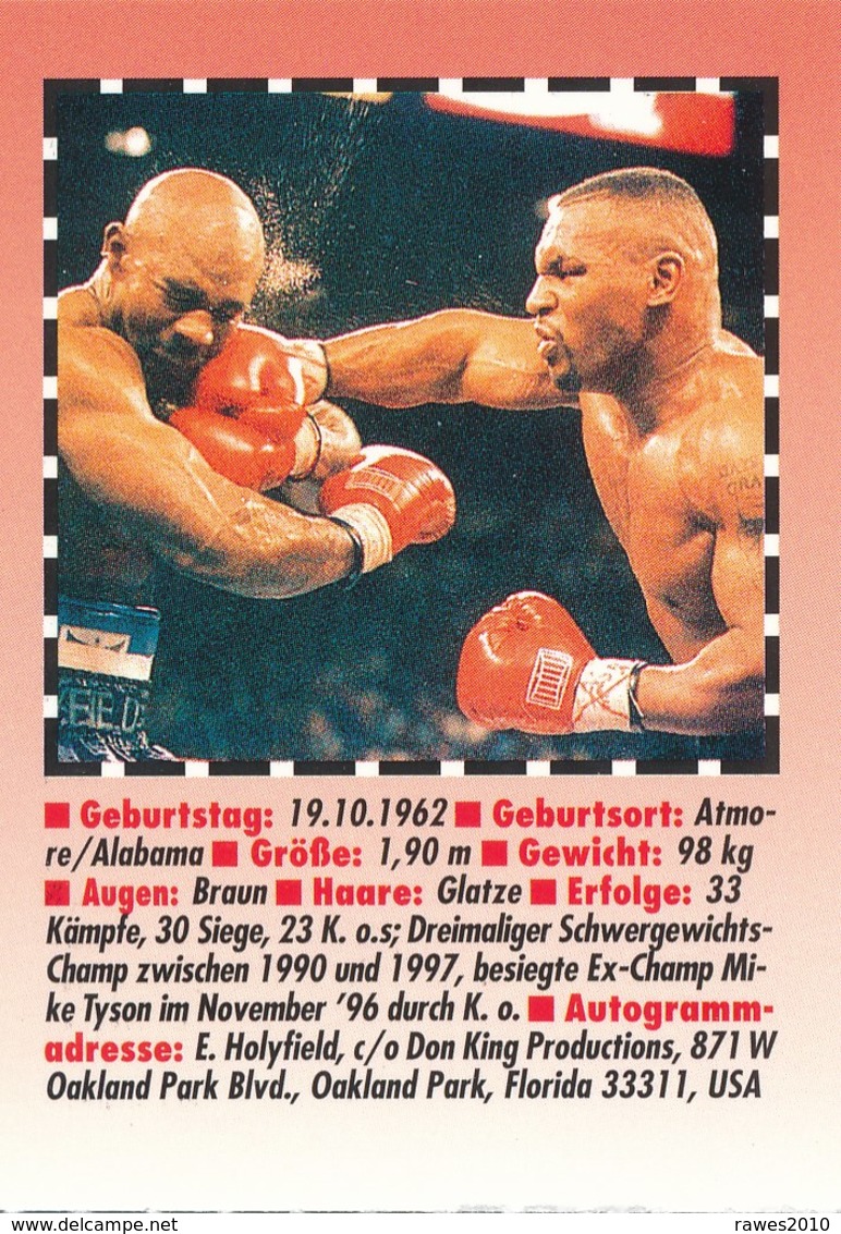 USA Evander Holyfield Boxen Weltmeister - Sammelbild Aus Den 90-ziger Jahren - Sport