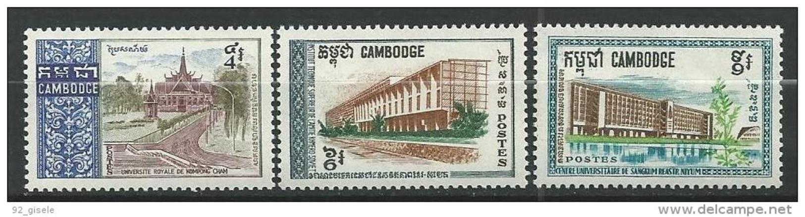 Cambodge YT 203 à 205 " Universités " 1968 Neuf** - Cambodia