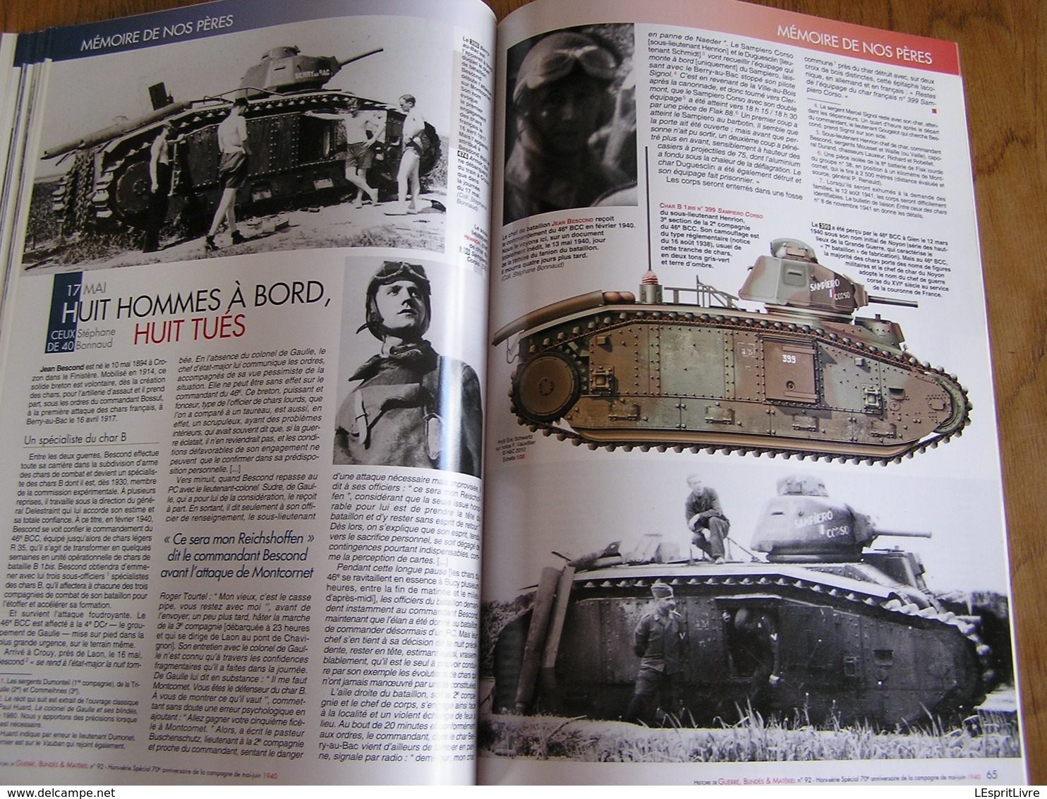 GBM Guerre Blindés Matériel N° 92 Guerre 40 45 Mémoire de nos Pères Mai 40 Char Tank Armée Française Landrecies Maginot