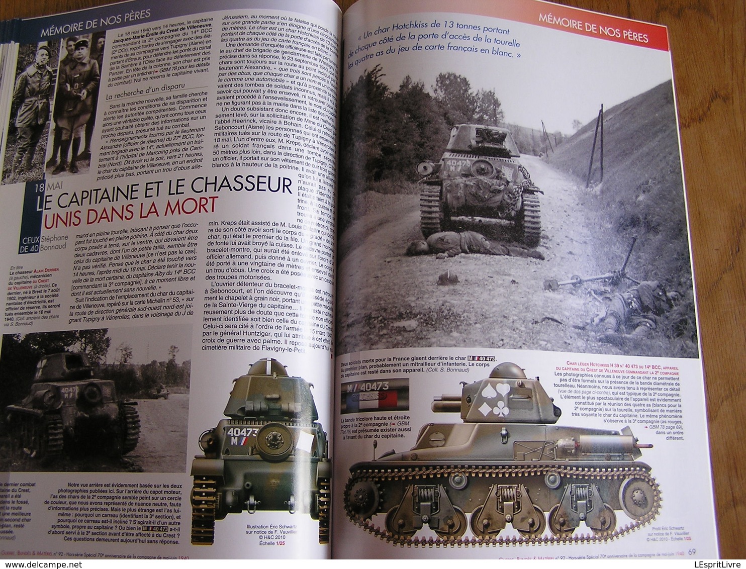 GBM Guerre Blindés Matériel N° 92 Guerre 40 45 Mémoire de nos Pères Mai 40 Char Tank Armée Française Landrecies Maginot