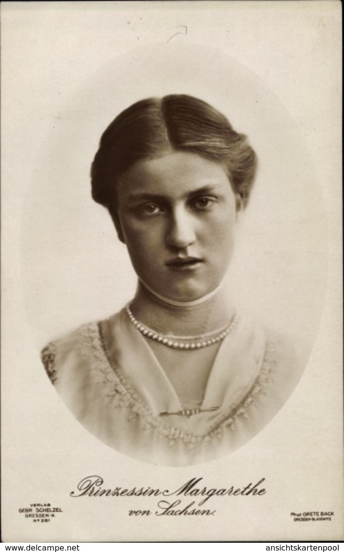 Cp Princesse Margarethe Von Sachsen, Portrait - Case Reali