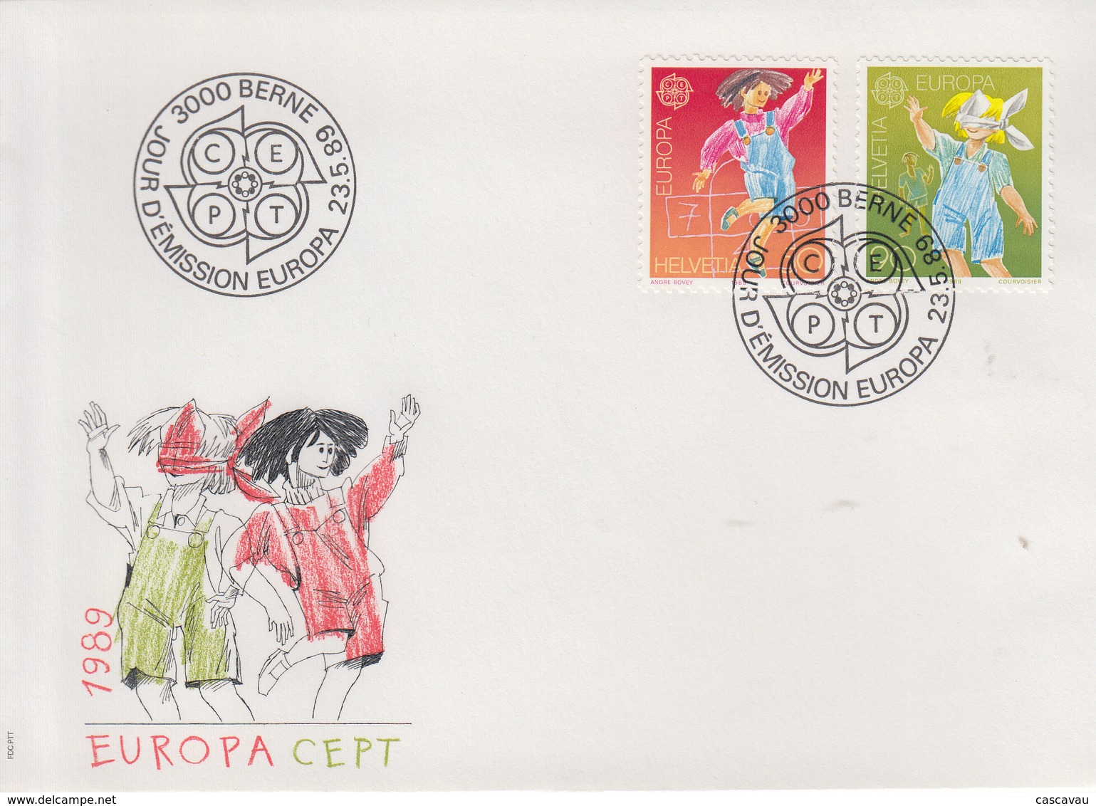 Enveloppe  FDC  1er  Jour   SUISSE   Paire    EUROPA    1989 - 1989