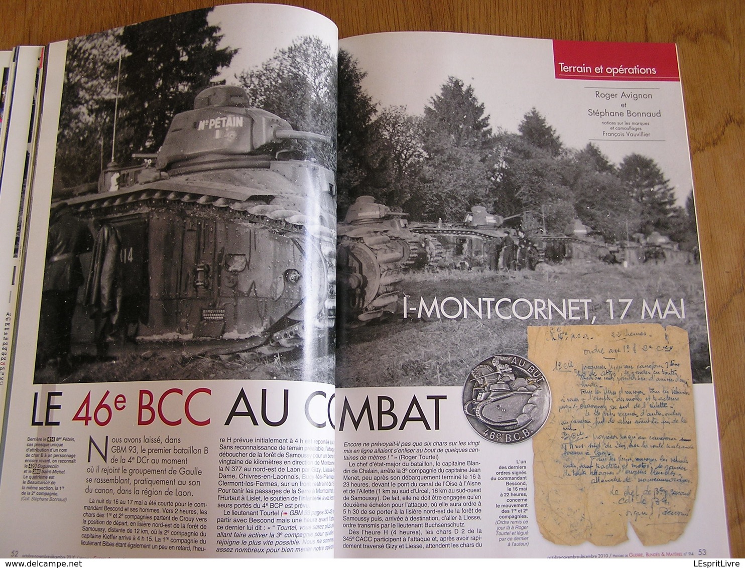 GBM Guerre Blindés Matériel N° 94 Guerre 40 45 Mai 40 46 BCC Montcornet Ardennes Chars B 9 è Armée Meuse Lances Fascines