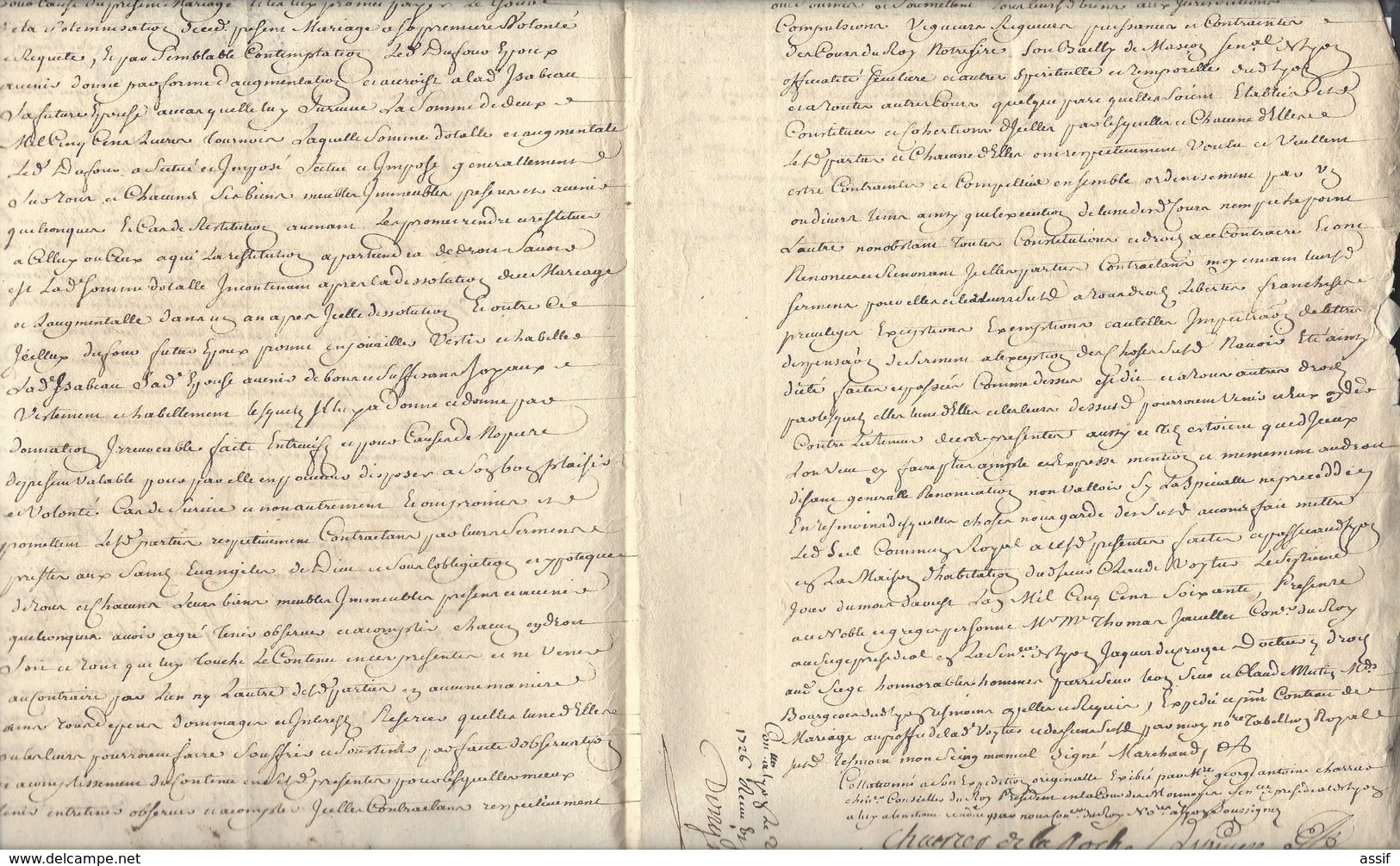 Lyon Papiers et lettres  Charrier  succession Boëtier ( lettre à Lescalopier Intendant de Champagne linéaire Lyon 1726