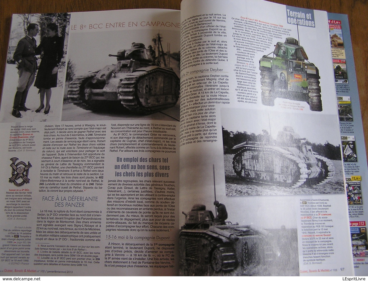 GBM Guerre Blindés Matériel N° 103 Guerre 40 45 Mai 40 Automitrailleuse Char 8 BCC Artillerie Creusot Stonne Hannut Tank