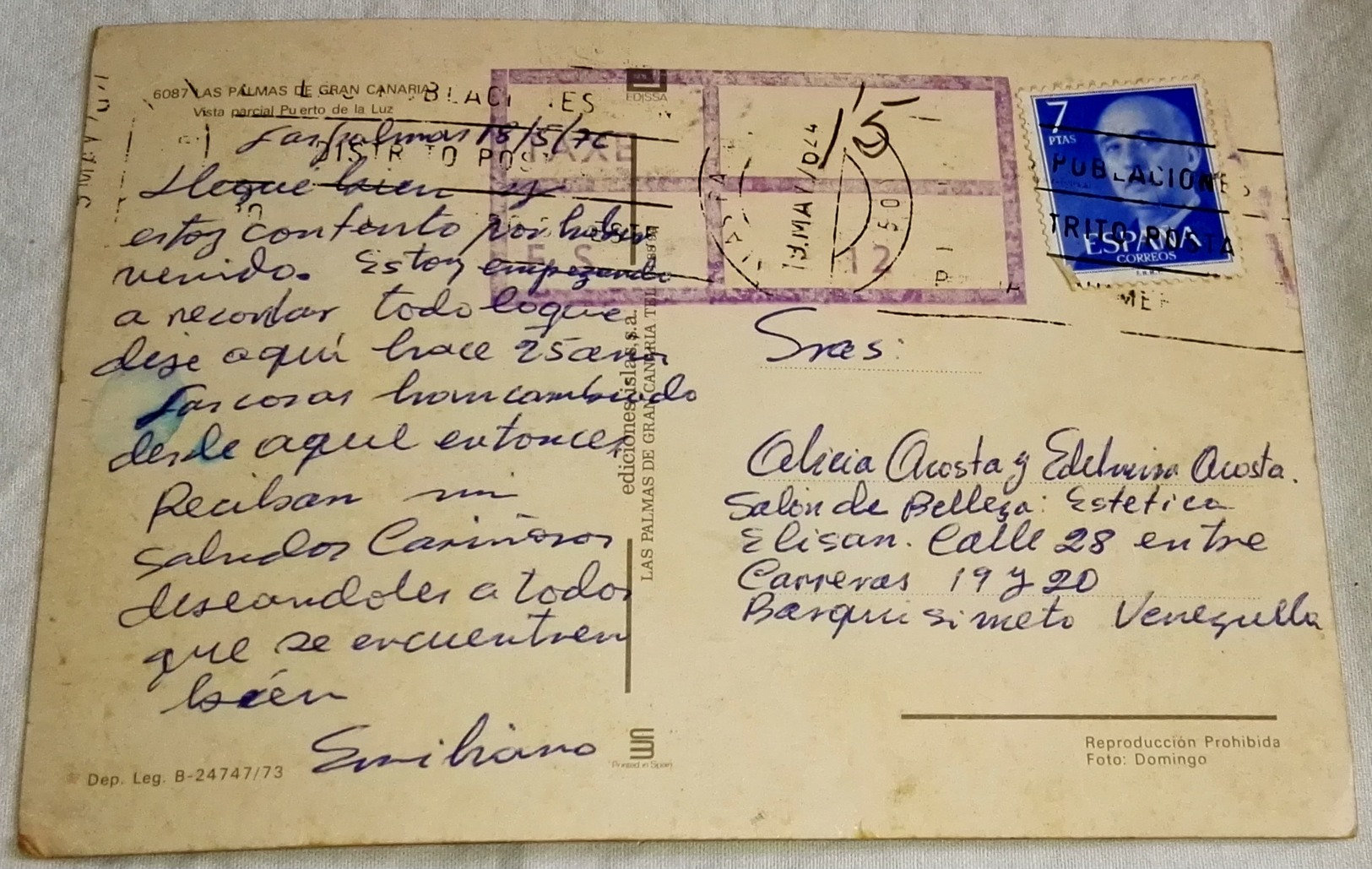 Postcard, Postal, Carte Postale / Spain, Espagne, España - Las Palmas De Gran Canaria, Vista Parcial Puerto De La Luz - Gran Canaria