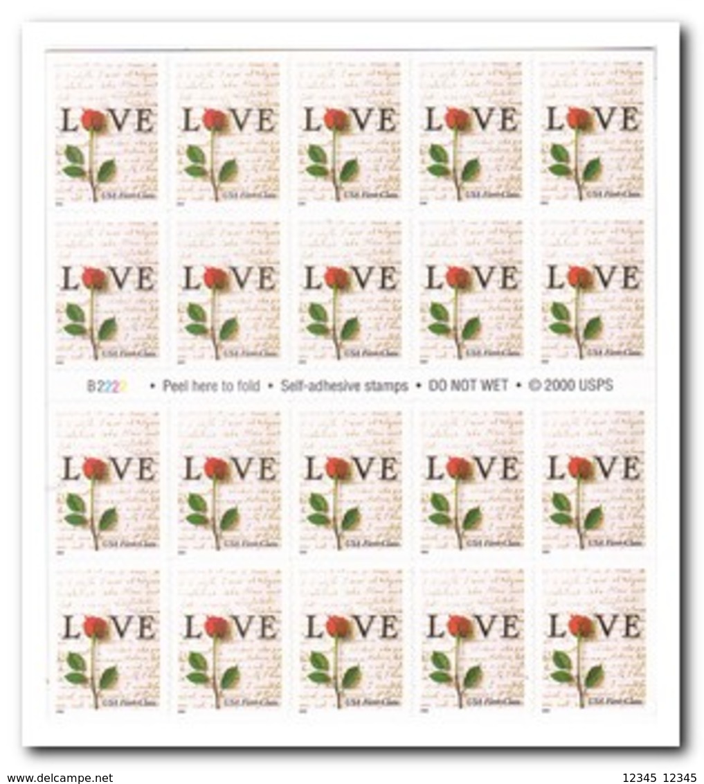 Amerika 2000, Postfris MNH, Flower, Love ( Booklet, Carnet ) - 1981-...
