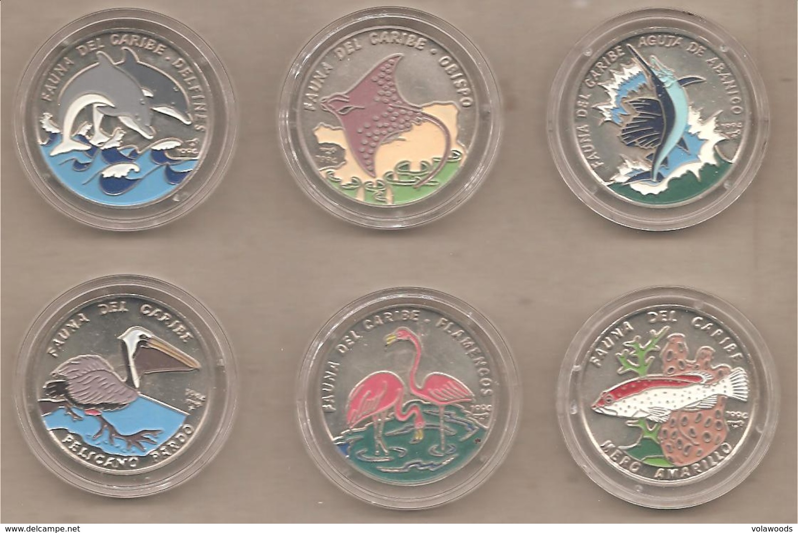 Cuba - Serie Completa Di 6 Monete Non Circolate FDC Da 1 Peso "Fauna Dei Caraibi" - 1994 - Cuba