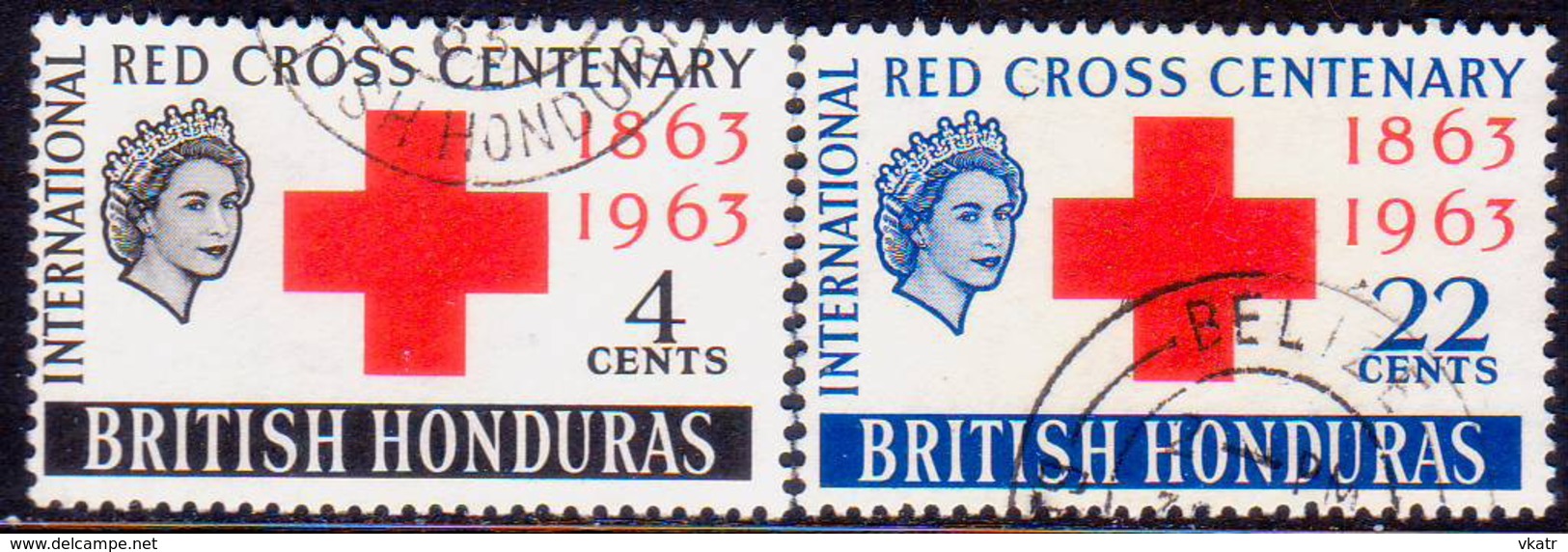 British Honduras 1963 SG #215-16 Compl.set Used Red Cross - British Honduras (...-1970)