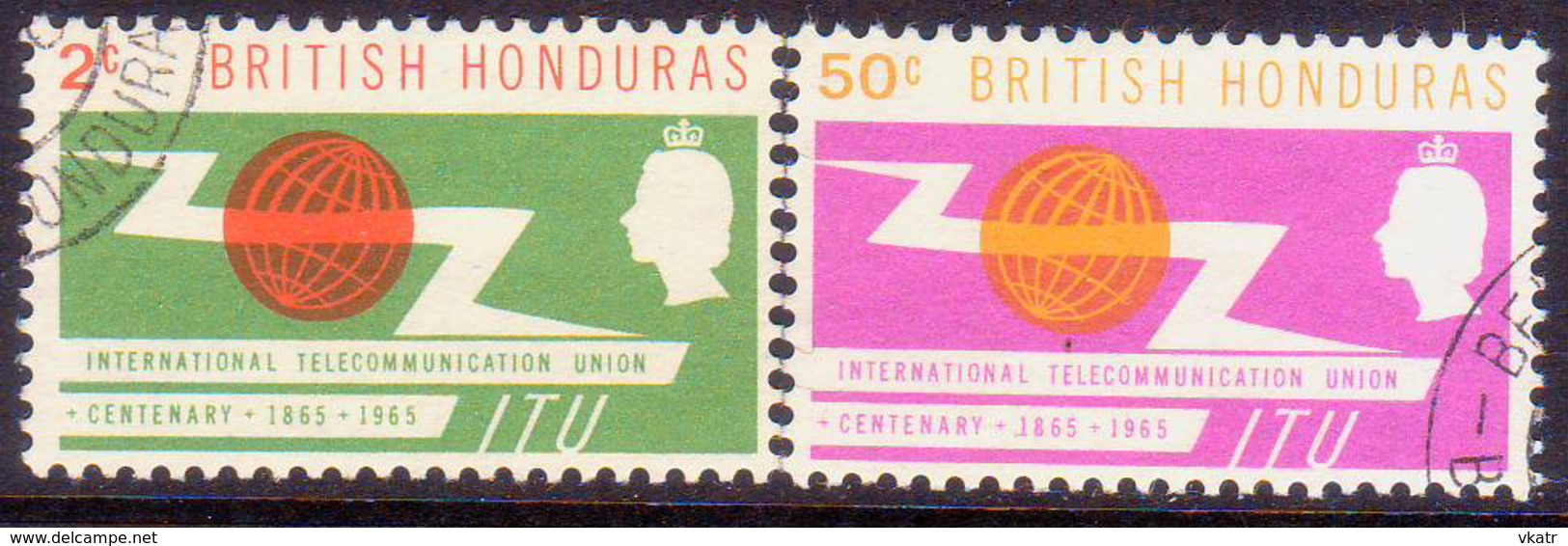 British Honduras 1965 SG #222-23 Compl.set Used ITU Centenary - British Honduras (...-1970)