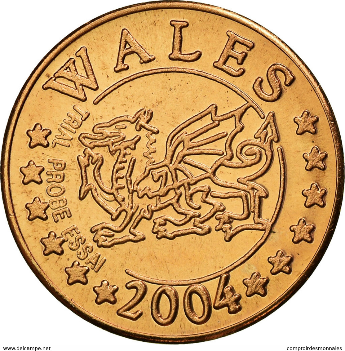 Grande-Bretagne, 2 Euro Cent, 2004, Wales, SPL, Cuivre - Privatentwürfe