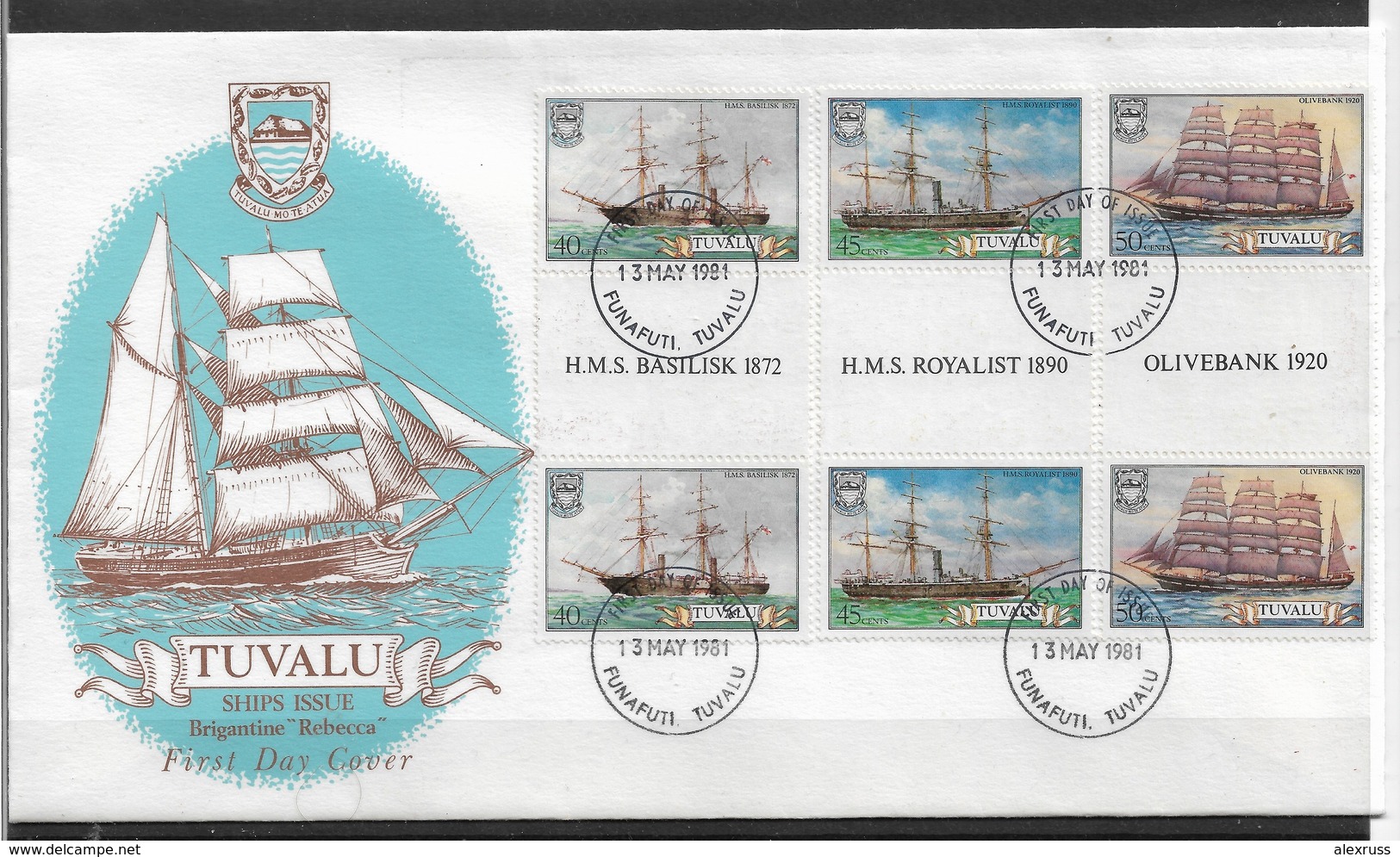 TUVALU 1981 FINE Cachet FDC Gutter Pairs Stamps,, Sailing Ships, Ships,VF-XF !! (RN-50) - Tuvalu