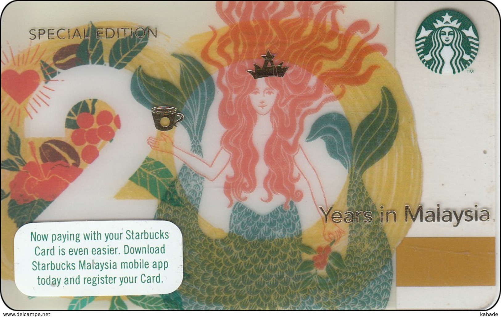 Malaysia  Starbucks Card 20 Years In Malaysia  2018-6162 - Gift Cards