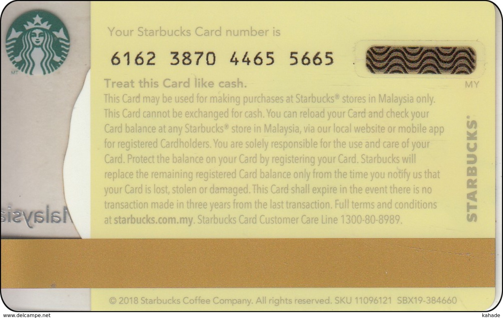 Malaysia  Starbucks Card 20 Years In Malaysia  2018-6162 - Gift Cards