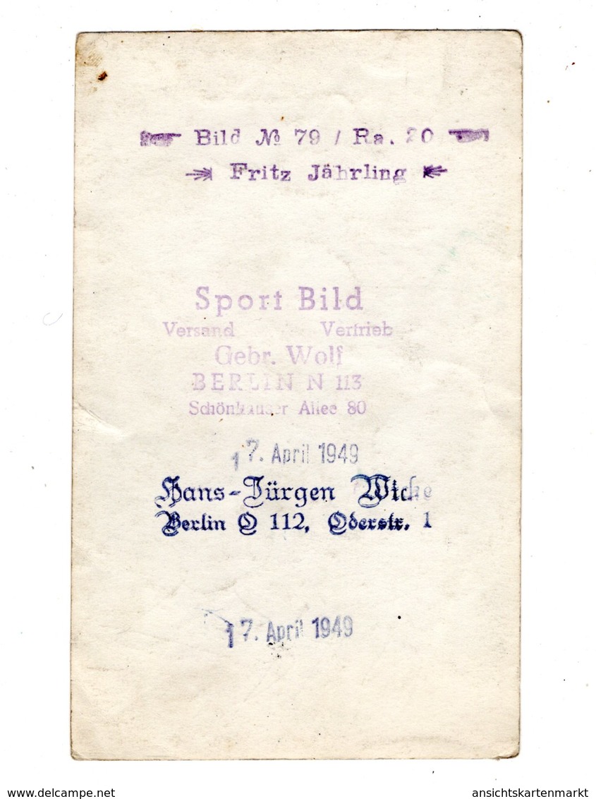 Fritz Jährling, Radrennfahrer, Radsport, Deutschland, Berlin, Mit Autogramm, Altes Foto 1949 - Radsport