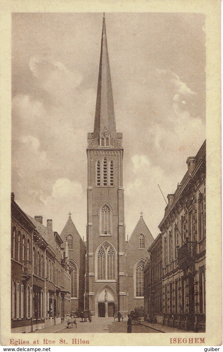 Iseghem L'église Et La Rue St Hilon - Izegem