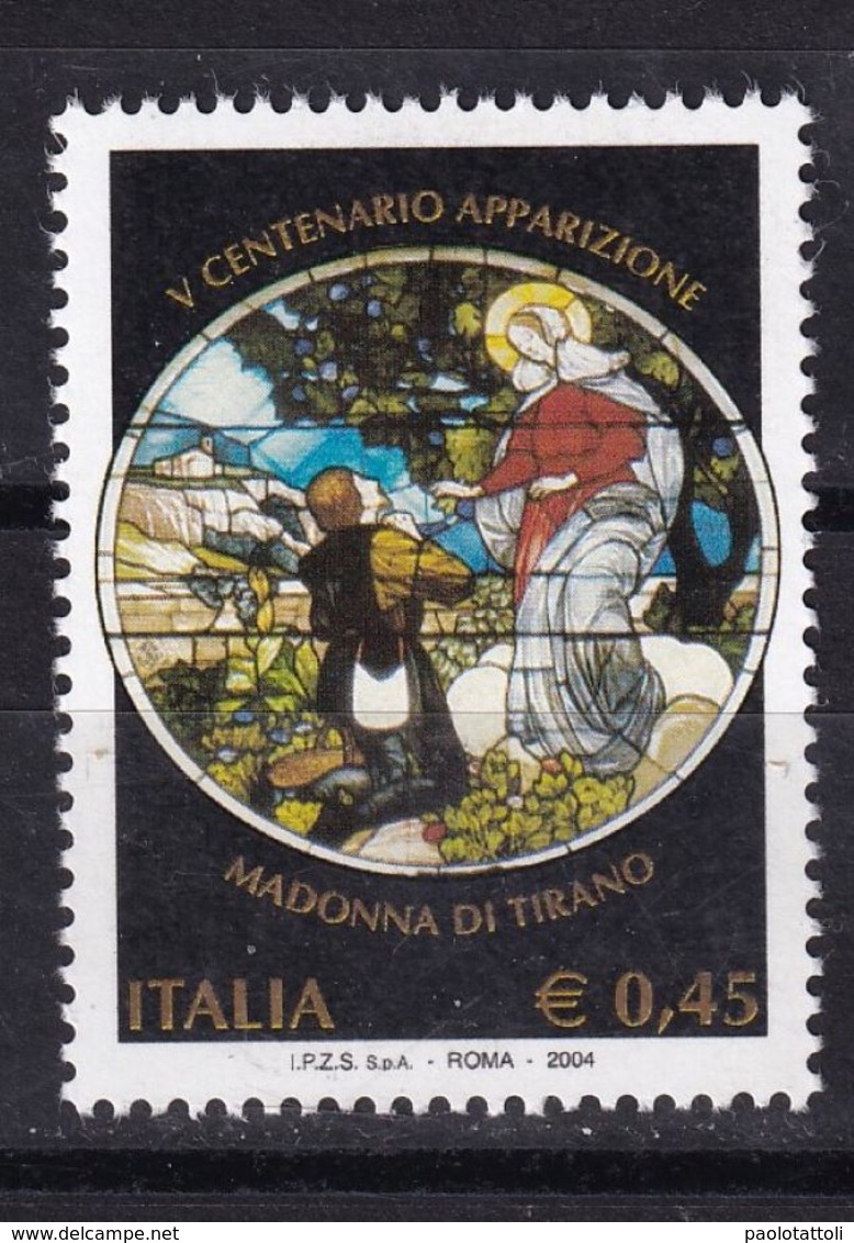 Italy, 2004- 5°centenario Dell'apparizione Della Madonna Di Tirano. MNH - 2001-10: Nieuw/plakker