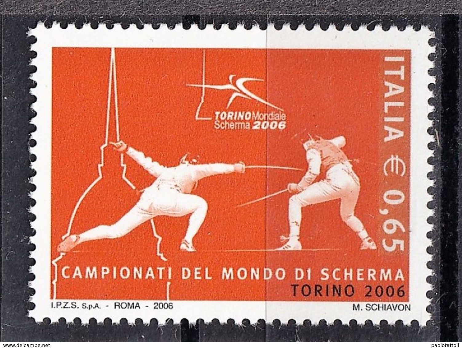 Italy, 2006- Lo Sport Italiano. Campionato Del Mondo Di Scherma, Torino. MNH - 2001-10: Nieuw/plakker