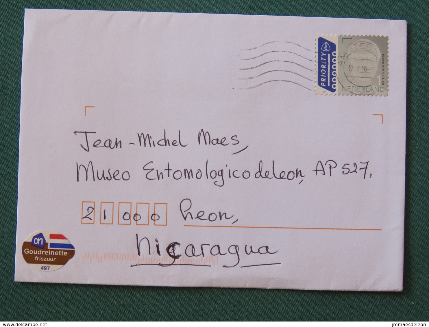 Netherlands 2016 Cover To Nicaragua - King - Lettres & Documents