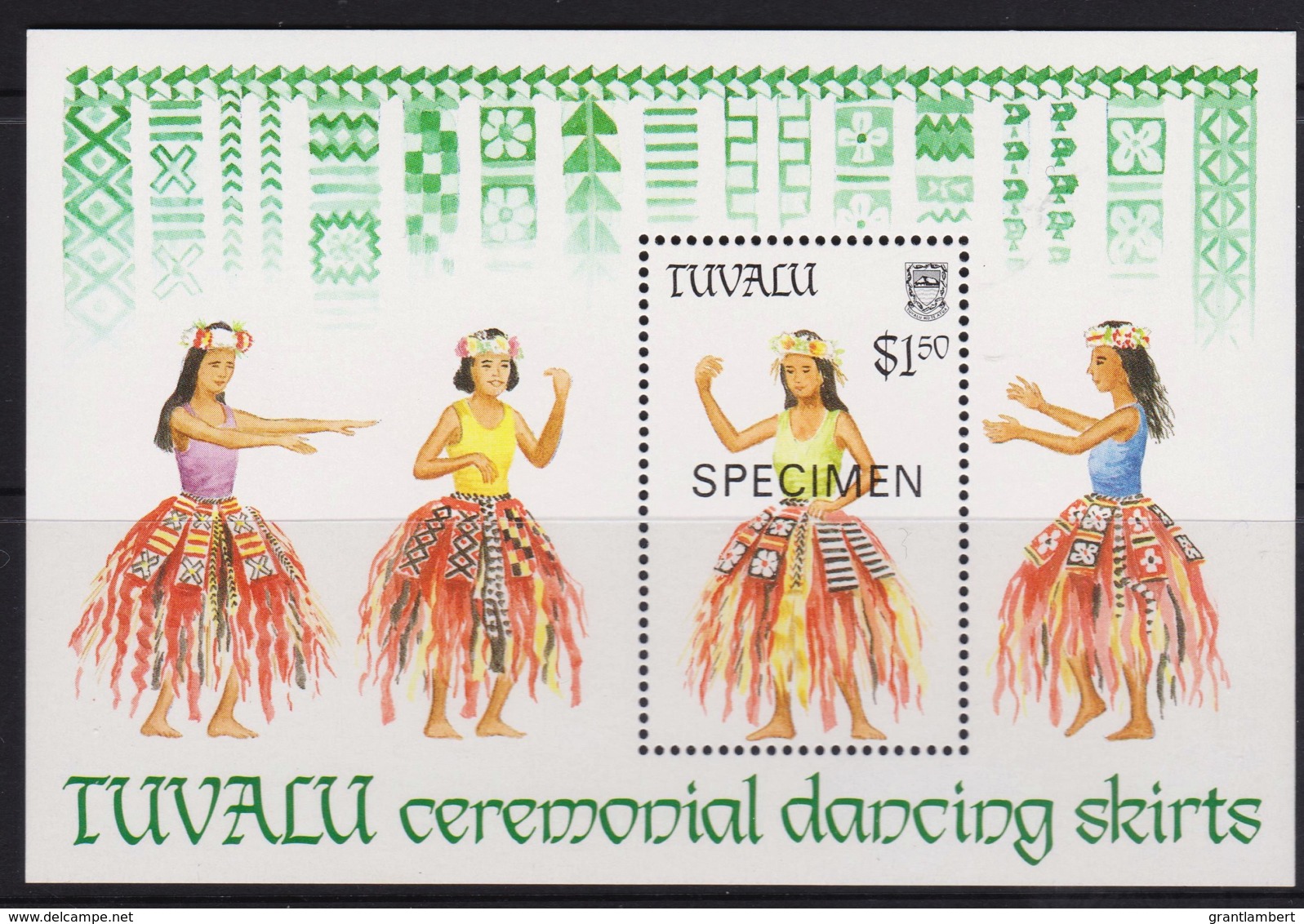 Tuvalu 1989 Ceremonial Dancing Skirts SPECIMEN Minisheet MNH - Tuvalu