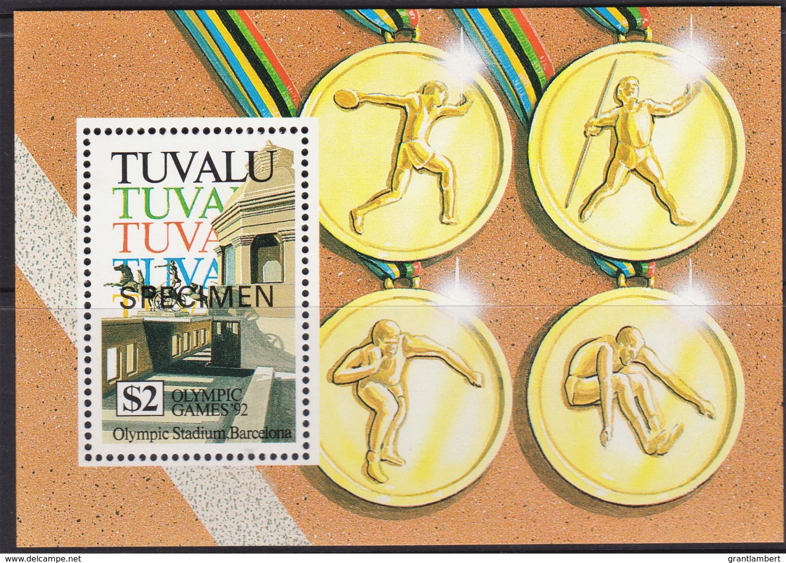 Tuvalu 1992 Olympic Games - Stadium Barcelona SPECIMEN Minisheet MNH - Tuvalu