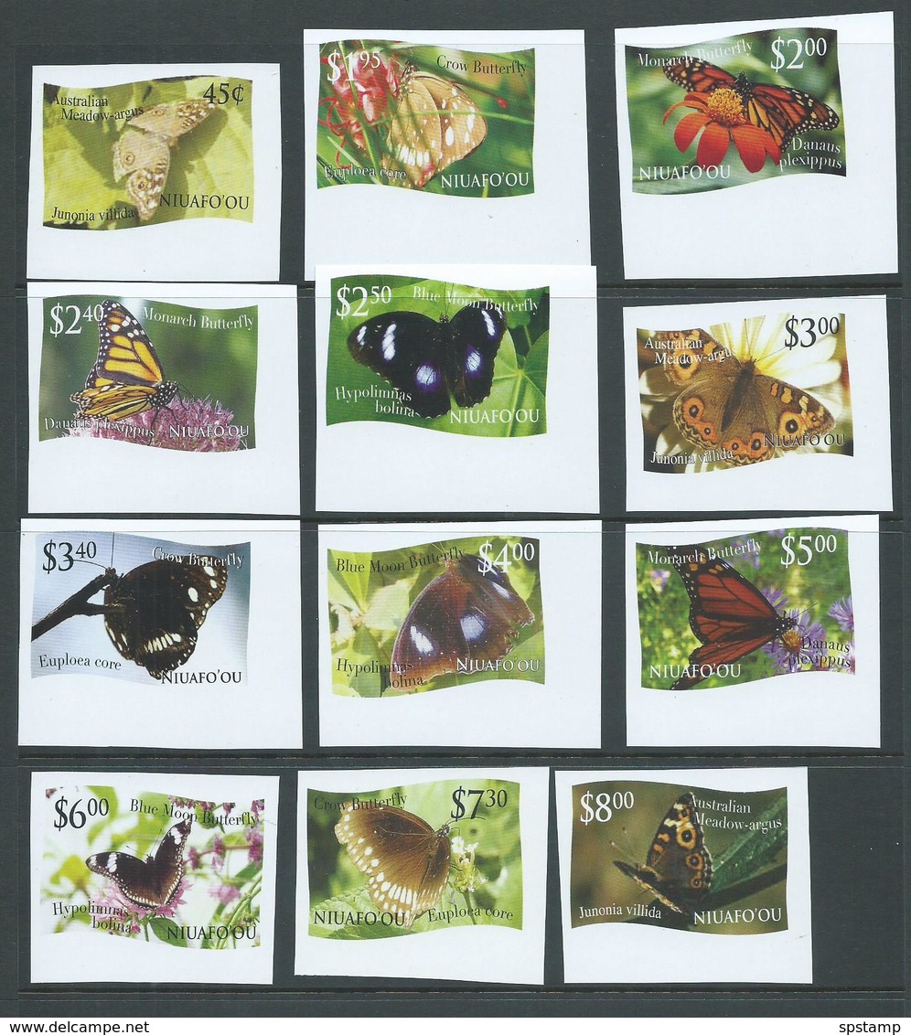 Tonga Niuafo'ou 2012 Butterfly Imperforate Set Of 12 MNH Wide Margins - Tonga (1970-...)