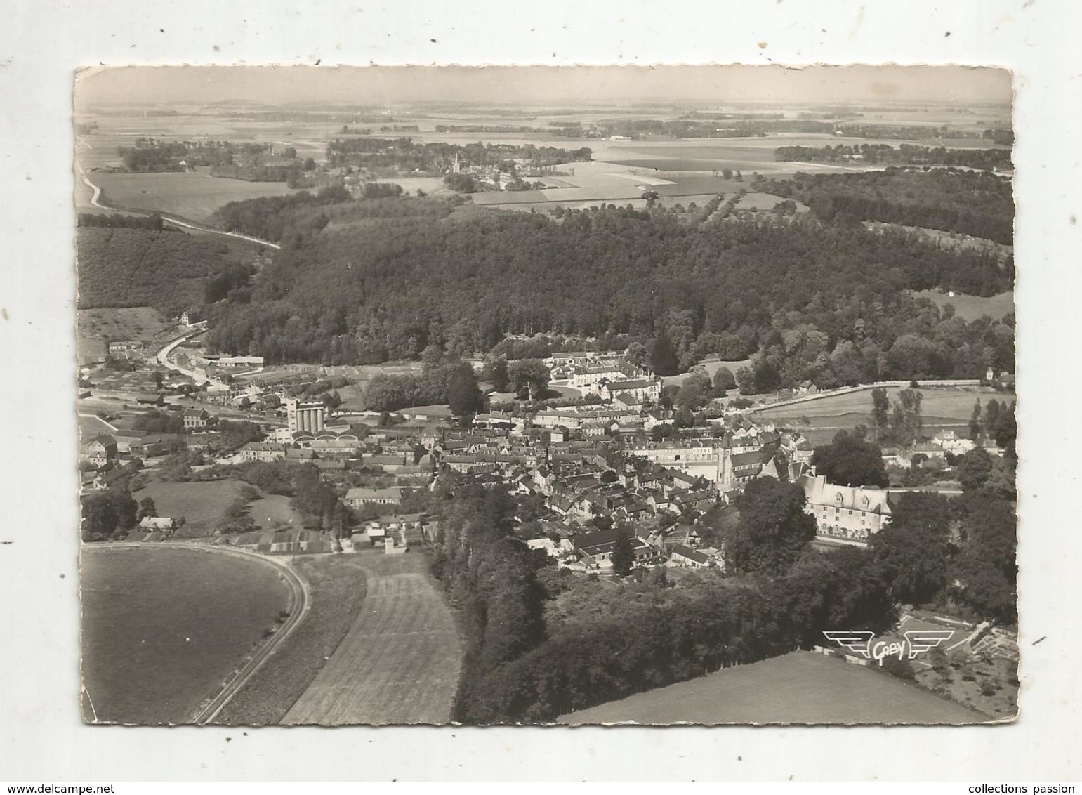 Cp, 76, VALMONT , Vue Aerienne,  Voyagée 1957 - Valmont