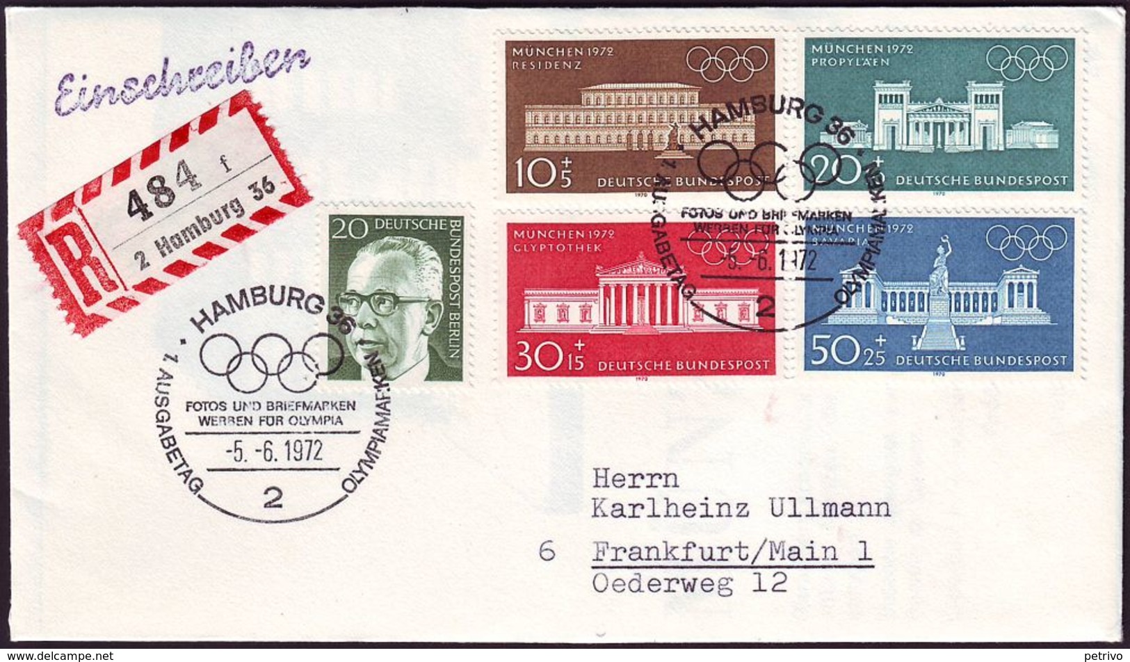 Germany - 1972 M - Olympic Games 1972  - Letter - Sommer 1972: München