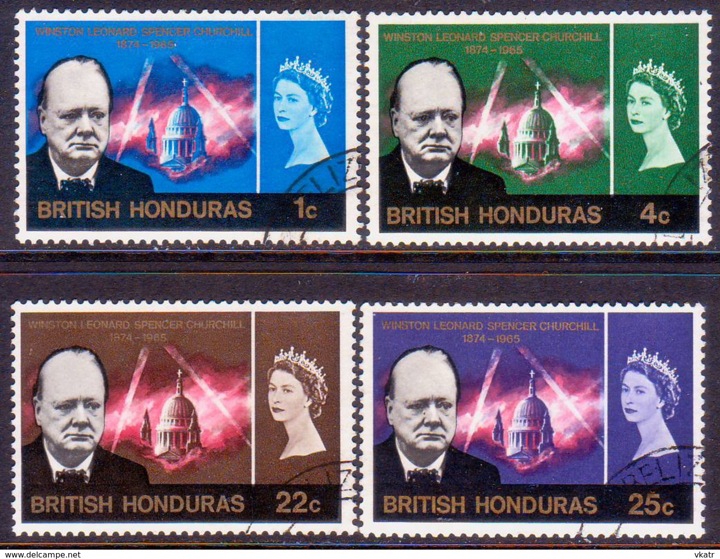 British Honduras 1966 SG #226-29 Compl.set Used Churchill Commemoration - British Honduras (...-1970)