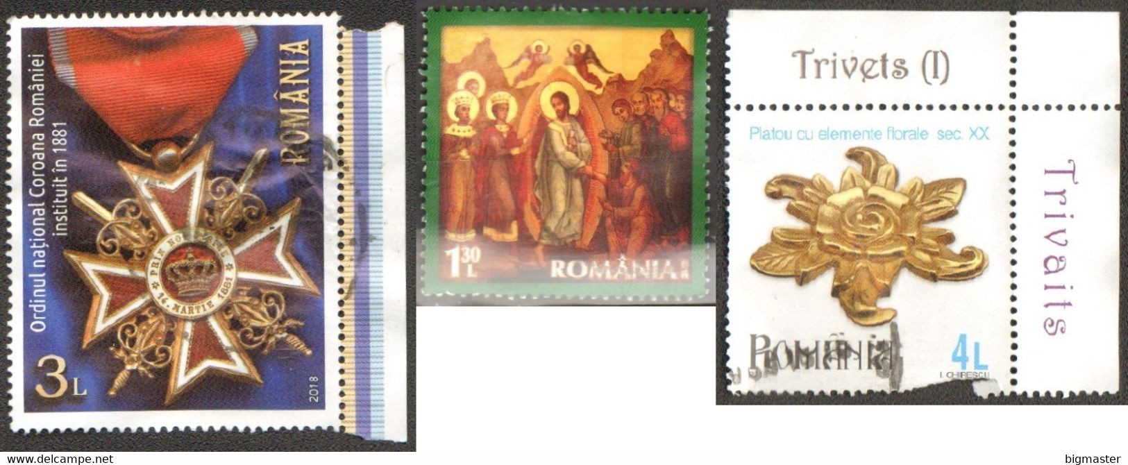 Romania 2018 Crown Of Romania Nat.Order+ Easter +Plateau With Fl Fu - Oblitérés